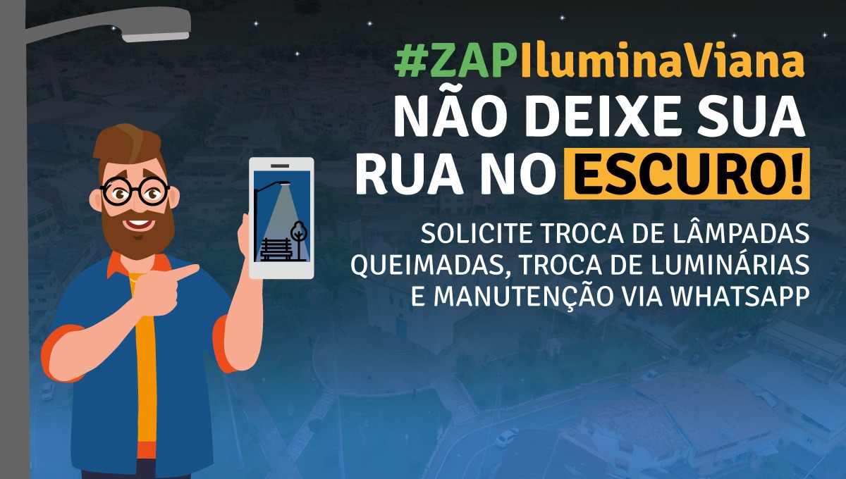 Viana lança serviço de reparos na iluminação pública solicitado pelo WhatsApp